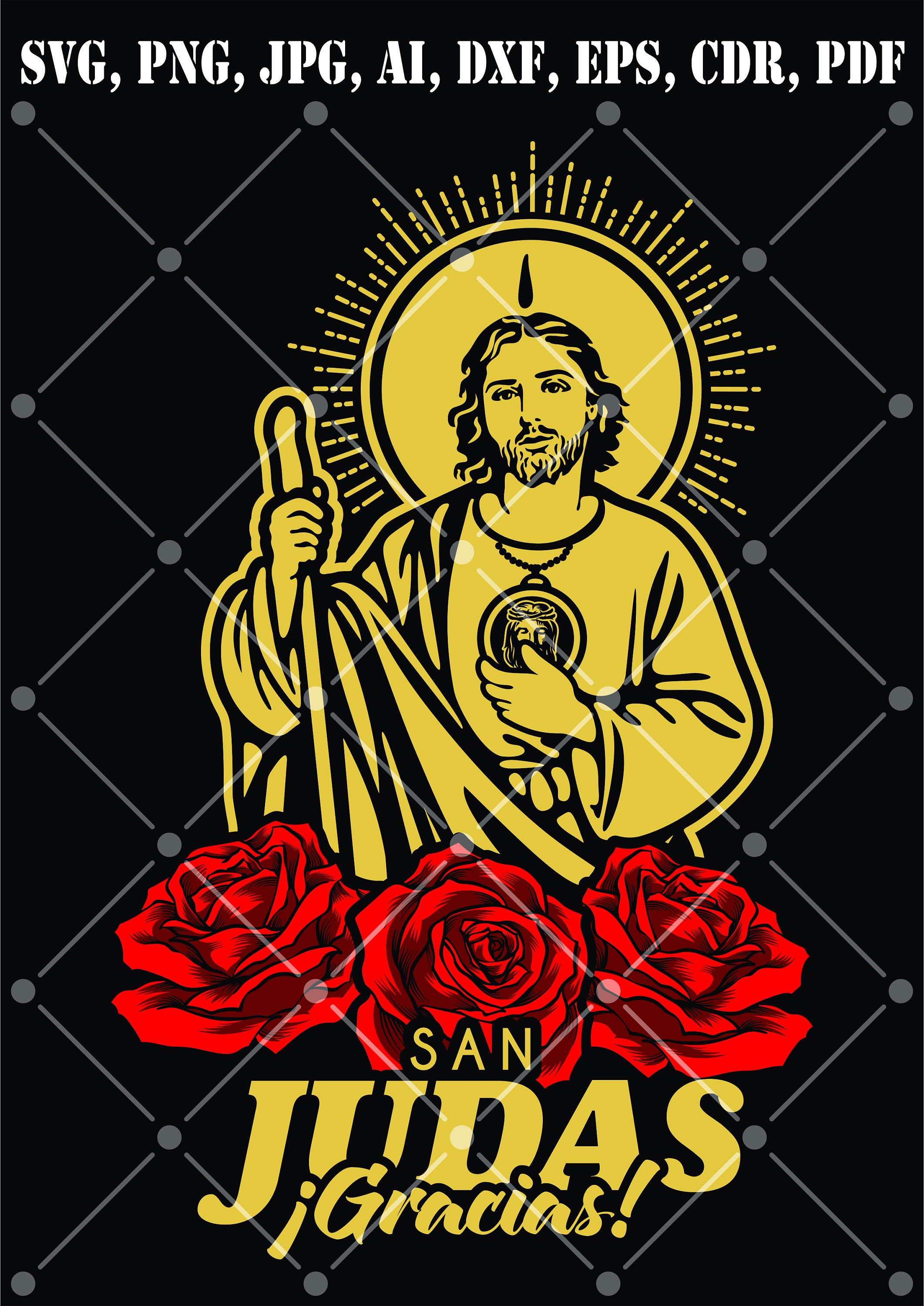 San Judas Tadeo / Digital Instant Download / Svg / Jpg / Png / Cdr / Ai /  Eps / Pdf / Dxf / Clipart / Cricut / Silhouette Cut Files - Etsy Norway, image size:2123x3000