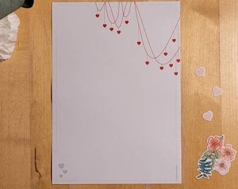 Stationery Set 'Heart Garland' | Stationery, Stationery | simple, small gift, letter, old-fashioned, nostalgic, friends, especially
