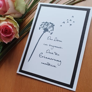Beileidskarte, Anteilnahme | Trauerkarte "Pusteblume" | Beileid, Trauer, mein Beileid, Stiller Gruß, Beerdigung, Verlust, Ruhe in Frieden
