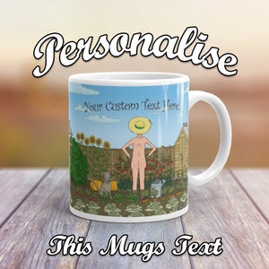 Texte personnalisé - Funny Art Mug, Guy in Vegetable Garden, Funny Gardener Gift, Farmers Market Mug