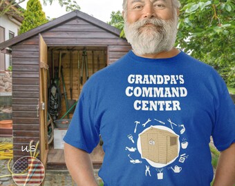 Grandpa's Command Center - Shed Lover Tshirt, Fathers Day Gift, Gift From Grandchild, Dad Joke, Funny Art, Short-Sleeve Unisex T-Shirt