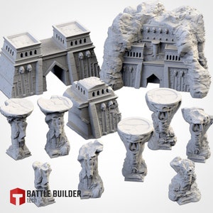 Wargames Miniatures Scenery 40k 28m 15mm HC3D Terra Terrain Pillar Columns 
