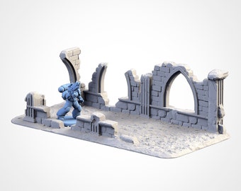 RUINED SECTION Large #3 !! Txarli Factory | Tabletop Terrain Scenery - 28mm - Many colors!! Pathifnder, D&D + more