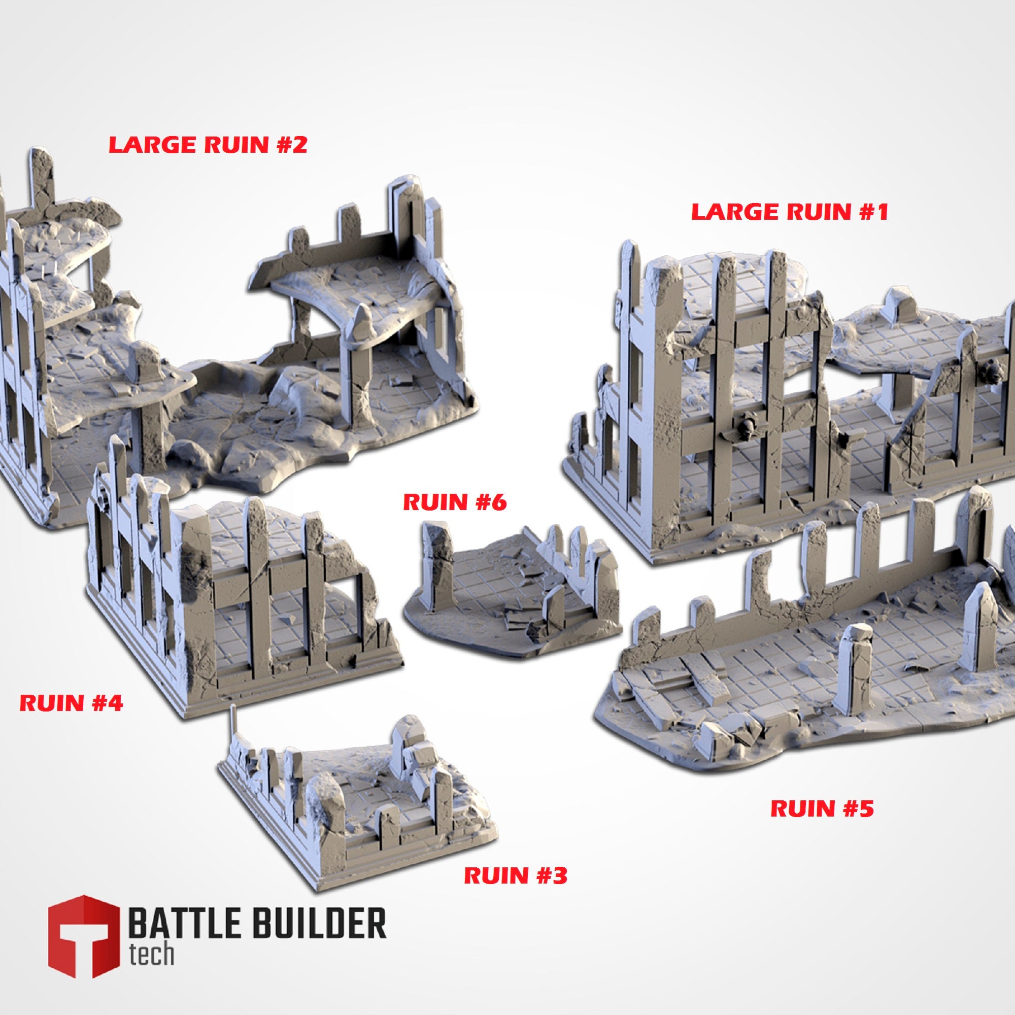 Warhammer 40K - Wargaming Terrain - City Ruins - Scatter Terrain - Set #1