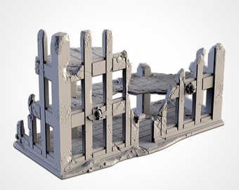 CITY Ruin Terrain - Large #1 - 28mm Wargaming Custom Terrain Scenery - Malifaux, Pathfinder, D & D