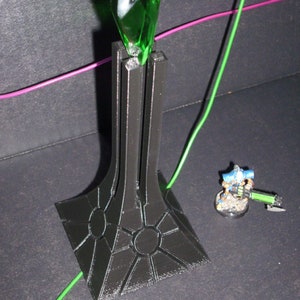 Large Necrontyr Power Spire w/ Acrylic NECROCK Stone! S W Legion, D&D, Alien Terrain Piece - HIGH RESOLUTION! 3D Printed - U Choose Color