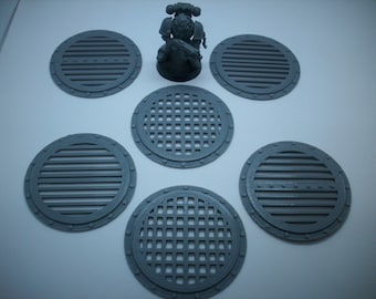 BITS DE CONSTRUCTION - Évents ronds - 20 mm, 25 mm, 28 mm, 32 mm, 40 mm et 50 mm - Jeux de table Wargaming Miniatures [Thors' WarHammer] - De nombreuses COULEURS