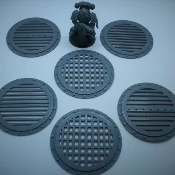 BUILDING BITS - Round Vents - 20mm, 25mm, 28mm, 32mm, 40mm, and 50mm - Wargaming Miniatures Tabletop Games [Thors' WarHammer] - Many COLORS