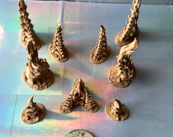 ALIEN Terrain - [9] pc Capillary Proxy Set - Wargaming 28mm Tabletop Scenery Terrain - Many Colors