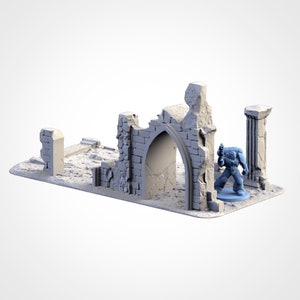 廃墟セクション ラージ #1 !! Txarli 工場 | 卓上地形風景 - 28 mm - さまざまな色!! Pathfinder、Malifaux、D&D など