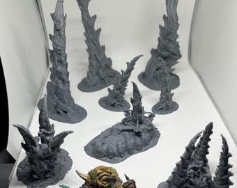ALIEN STYLE - [8] pc. Hive Expansion C - 28mm Terrain Scenery - nids, D&D, 28mm - MANY colors!!!!