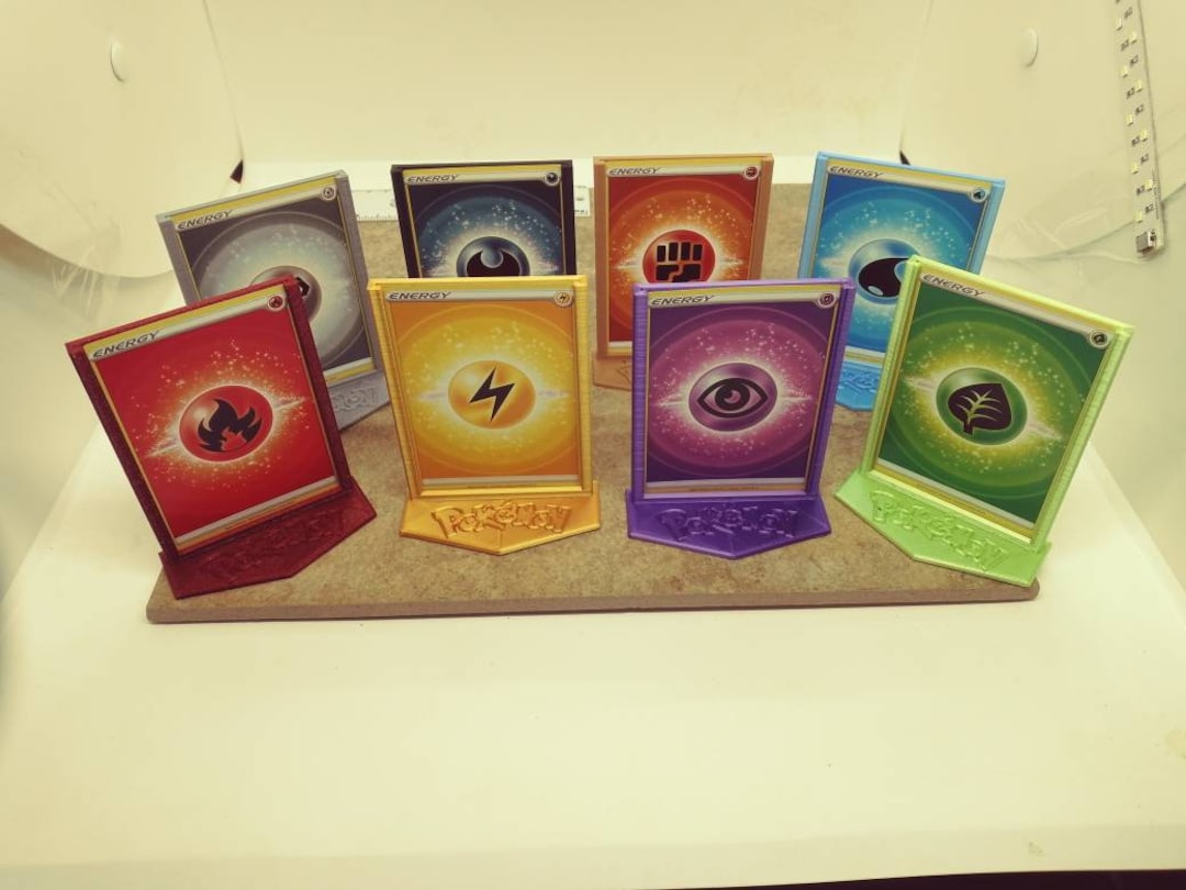 Pokemon TCG Energy Card Holder Set - Full Color 8 Piece Set! 3D Printed -  Includes Energy Cards! Card Game Card Holder - Etsy
