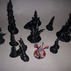 Alien Style / Alien Hive (10) pcs Battle Terrain SET &quot;A&quot; - Pathfinder Alien Terrain - 28mm - MANY colors!!!!