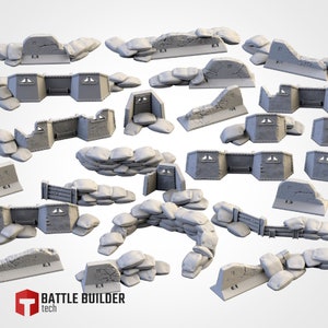 FULL (24) pc. CUSTOM Street Barricades / Sandabags Set - 28mm D&D, WH40, more! Many Colors!