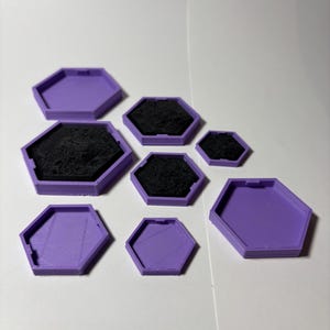 Hex Base Identifier / Squad Marker Rings - MANY Colors - Lots! 25mm, 32mm, 40mm, 50mm, more! Pathfinder 2E, Malifaux, Fallout TTRPG Snap Fit