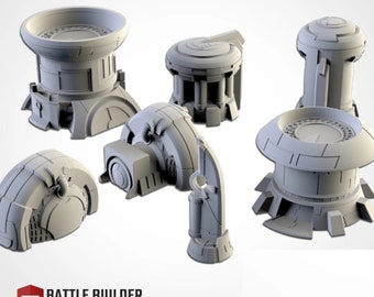 TECH TERRAIN - Individual Pieces or FULL (7) pcs set Terrain Scenery - AlienStyle - 28mm - Many colors!!!!