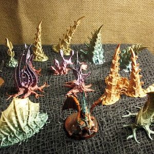 ALIEN Hive Queen Nest, Capillary, and Flora (12) pcs SET - Pathfinder, Malifaux - MANY colors!!!!