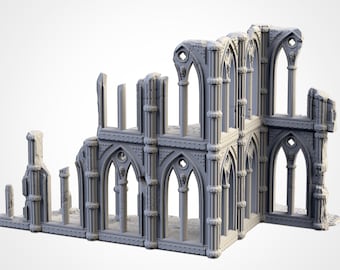 CATHEDRAL Ruin Terrain - Large #1 - 28mm Wargaming Custom Terrain Scenery - Malifaux, Pathfinder, D & D