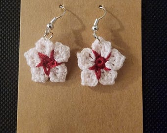 Hand Crocheted Cherry Blossom Earrings