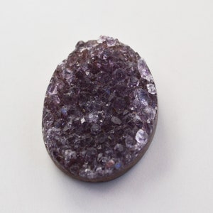 Raw Amethyst Druzy Crystal Stone,  Amethyst Pendant, Amethyst Crystal, Purple and Black Amethyst