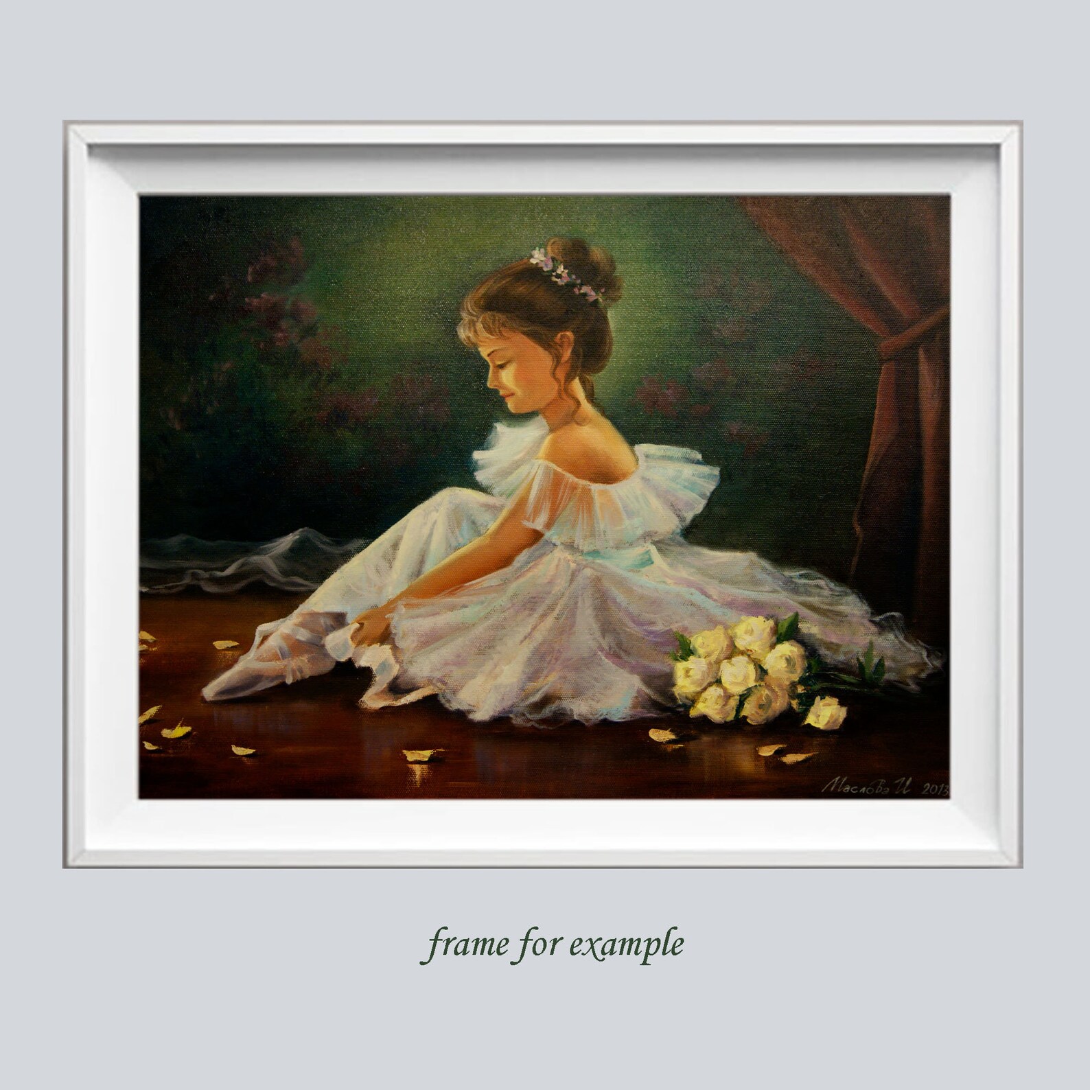 Young ballerina original oil painting on canvas large wall Etsy