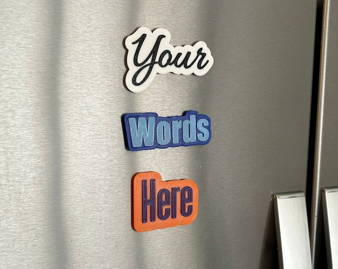 Personalized 3D Printed Fridge Magnet: Custom Word Art