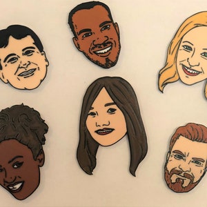 Face Magnets Custom Portrait Magnets. Custom Illustrated Gift, Family Portrait, Funny Gift, Gag Gift