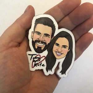 Face Magnets Custom Couples Portrait Magnets. Custom Illustrated Gift, Family Portrait, Funny Gift, Gag Gift