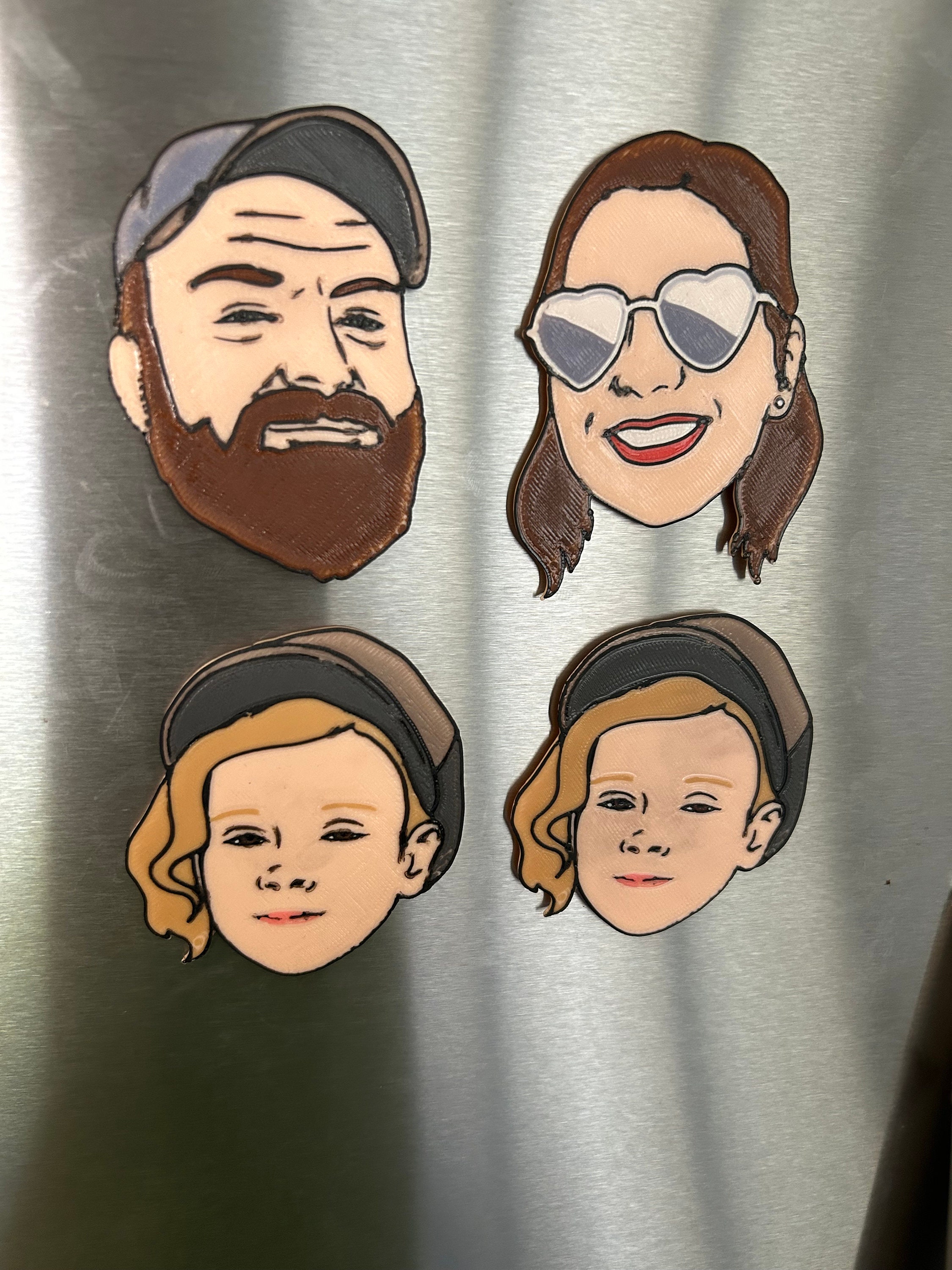 Face Magnets Custom Portrait Magnets, Custom Illustrated Gift, Family Portrait, Funny Gift, Birthday Gift Idea, Gag Gift Idea