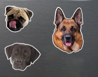 Custom Pet Face Magnet: Personalized Dog & Cat Memorial Gift