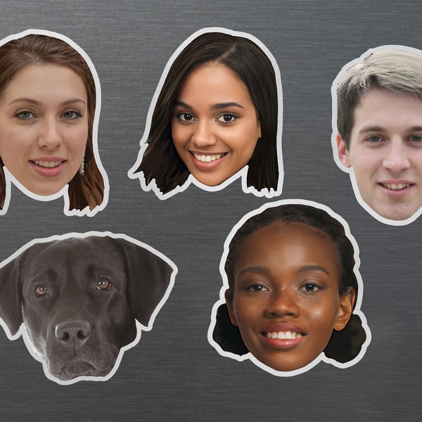 Custom Face Magnets | Shaped Photo | Personalized Face Magnet | Personalized Photo Magnets | Photo Refrigerator Magnet | Photo Print Gift