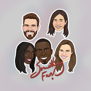 Adesivo de rosto personalizado, adesivos de retrato personalizados, presente de melhor amigo, presente engraçado, presente para professor, presente para mãe ou presente de aniversário engraçado.