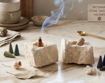 Natural Stone Incense Holder Set