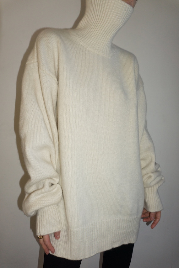 Vintage Cream Lambswool Turtleneck