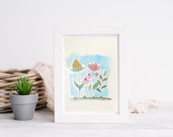 Ready to Ship, Watercolour Painting, Watercolour Flowers, Flower Painting, Original Painting, Original Art, Painting