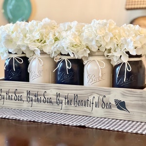 Nautical Mason Jar Centerpiece: Beach House Coastal Decor