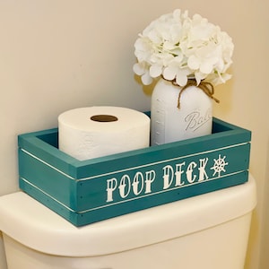 Coastal Shiplap Toilet Paper Box: Nautical Bathroom Decor