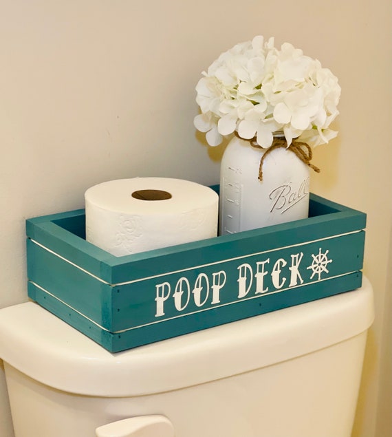 Coastal Shiplap Decor, Nautical Bathroom, Poop Deck Decor, Coastal Bathroom Decor, Nautical Bathroom Storage, Wood Toilet Box, TP Holder