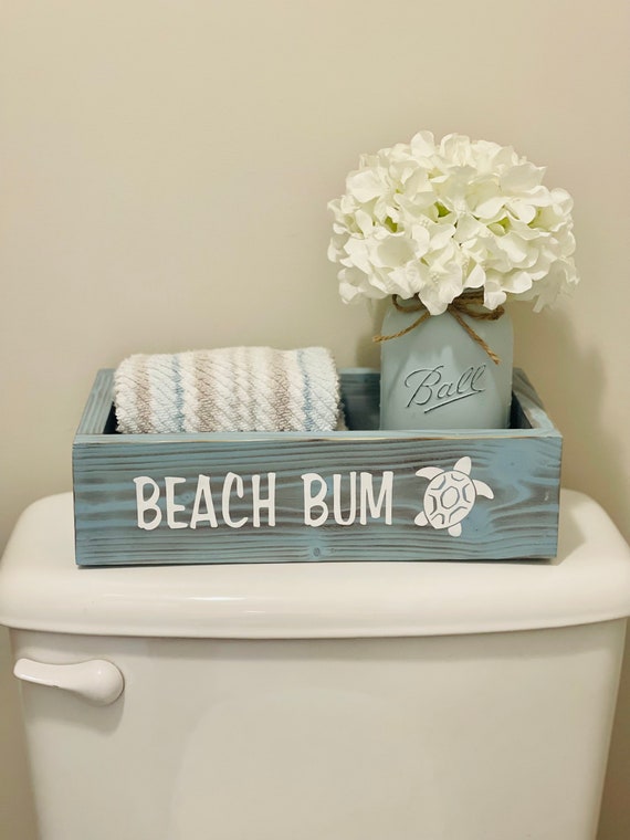 Coastal Bathroom Decor, Nautical Decor, Beach Bum Decor, Bathroom Storage, Wood Toilet Box, Coastal Bathroom Storage, Toilet Paper Holder