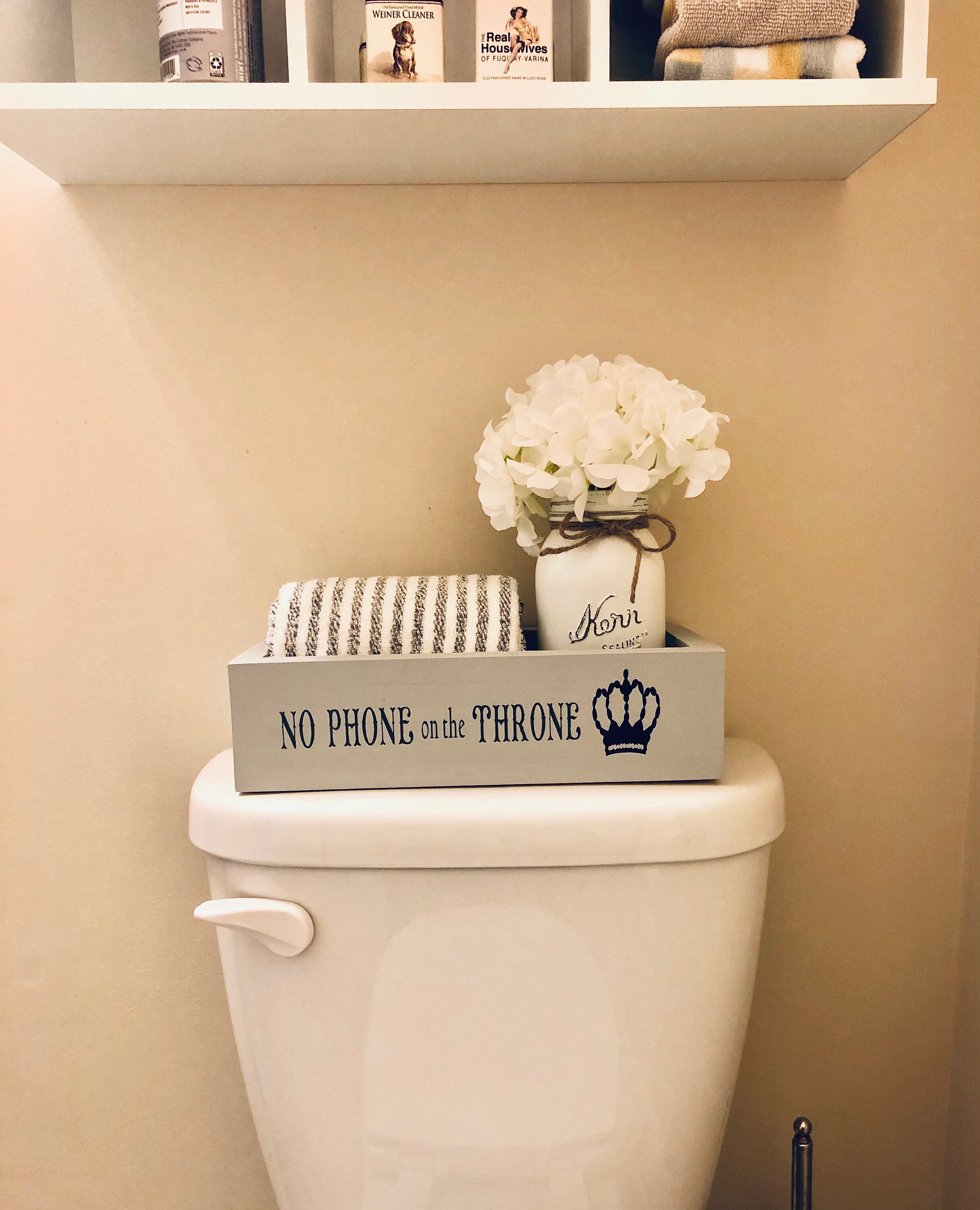 Wood Toilet Tank Box Powder Room Storage Pretty Bathroom Etsy