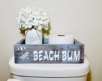 Coastal Bathroom Decor: Beach Bum Toilet Paper Storage Box