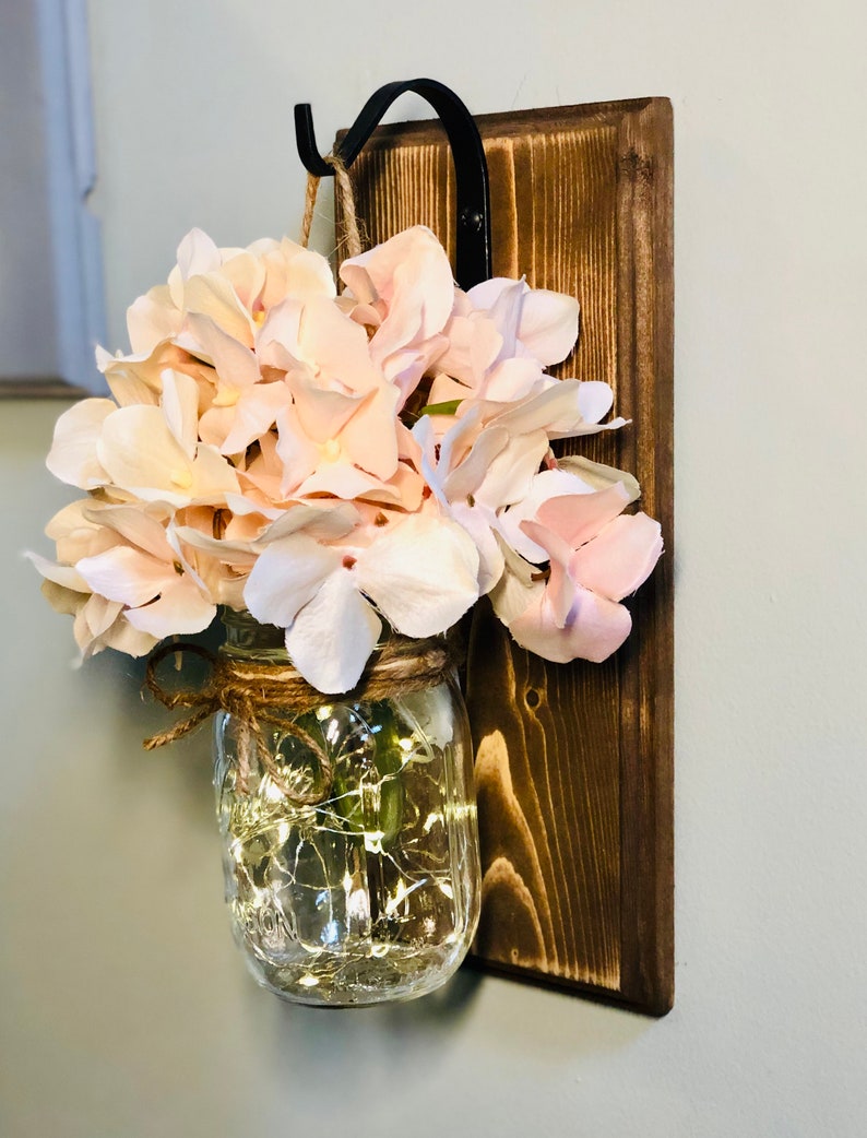 Mason Jar Lantern Wall Sconce Bedroom Wall Decor Mason Jar Etsy