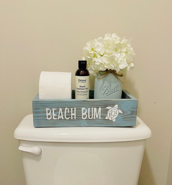 Coastal Bathroom Decor, Nautical Decor, Beach Bum Decor, Bathroom Storage, Wood Toilet Box, Coastal Bathroom Storage, Toilet Paper Holder