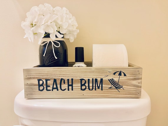 Toilet Paper Storage, Toilet Tank Top, Beach Bum Bathroom, Beach