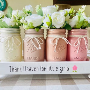 Elegant Baby Girl Shower Centerpiece: Nursery Decor, Gift & &#39;Thank Heaven for Little Girls&#39; Table Decoration