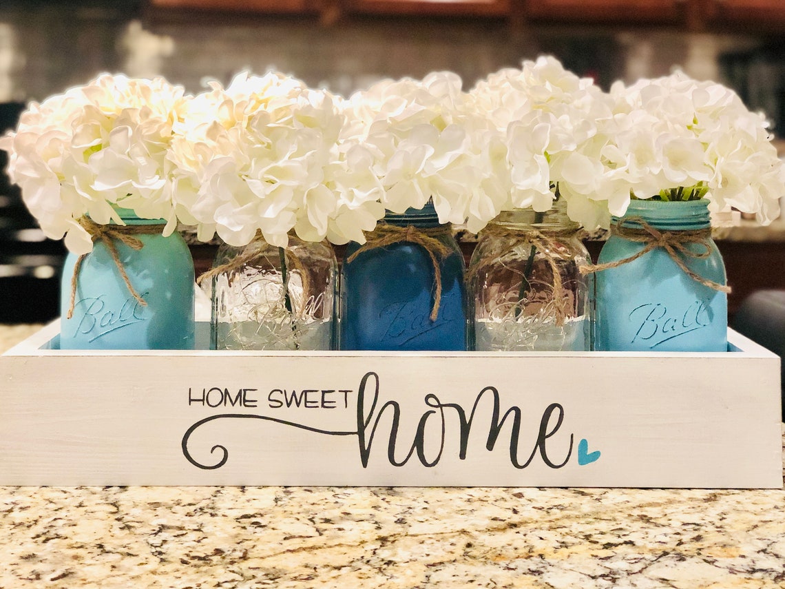 Mason Jar With Lights Centerpiece for Dining Table Lighted Etsy