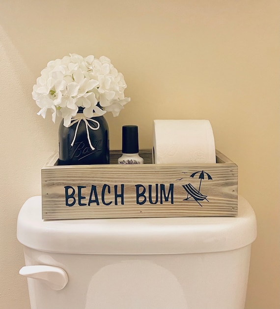 Toilet Paper Storage, Toilet Tank Top, Beach Bum Bathroom, Beach Life, Beach Catchall, Toiletry Organizer, Coastal Decor, Driftwood Tray