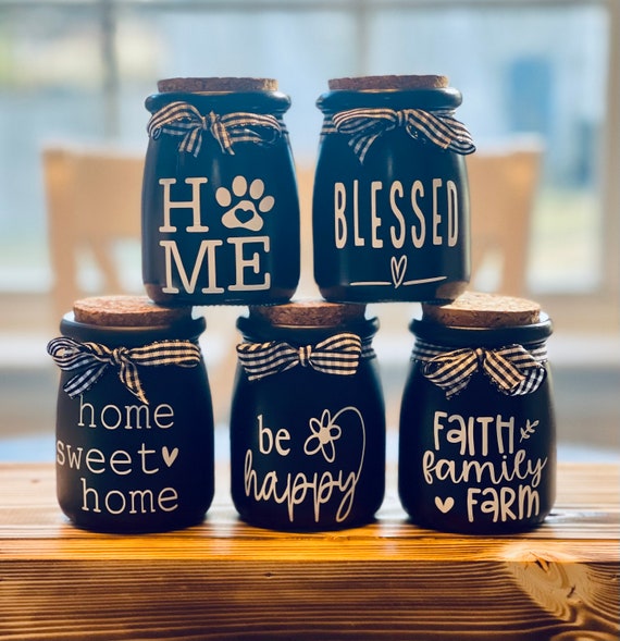 Farmhouse Tiered Tray Mini Jar with Flower for Home Sweet Decor