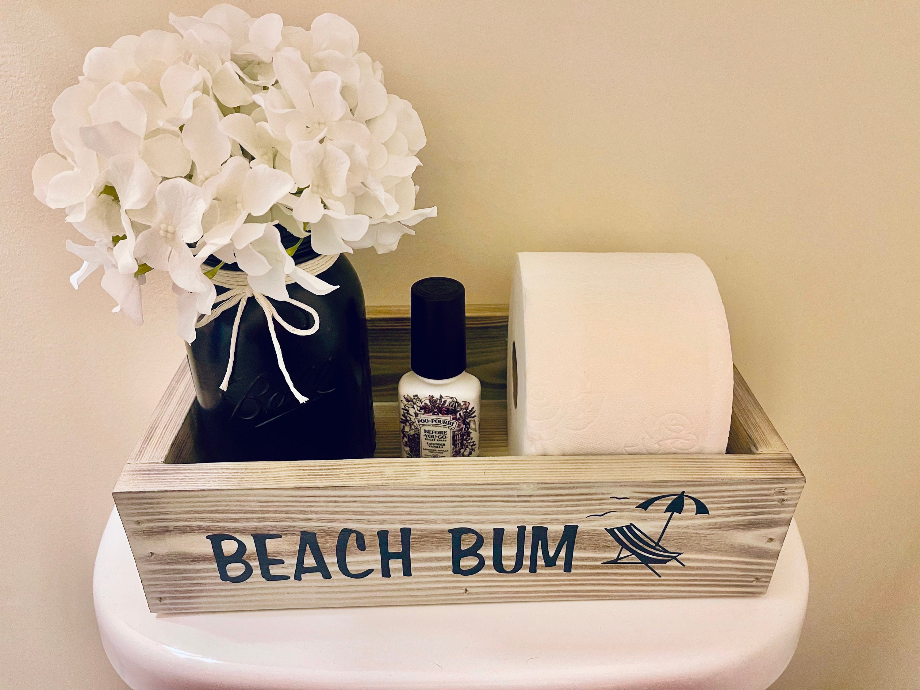 Toilet Paper Storage, Toilet Tank Top, Beach Bum Bathroom, Beach