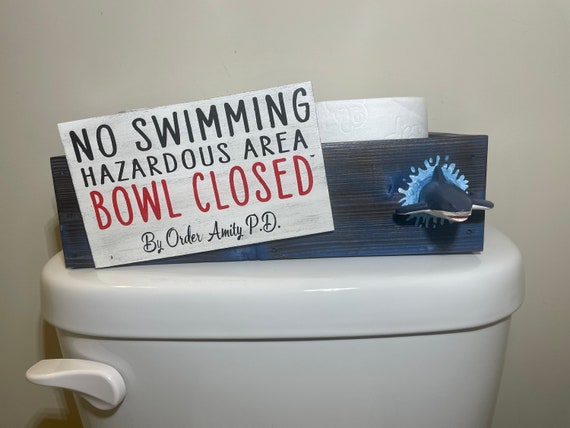 Jaws Movie Decor, Funny Bathroom Humor, Fun Bath Storage, Jaws, Shark Lovers Gift, Shark Decor, Wood Toilet Box, Sharks, Toilet Paper Holder